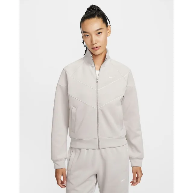 【NIKE 耐吉】休閒外套 女 AS W NSW NK WR POLY KNIT JKT 運動 休閒 復古 白 (HJ0976072)