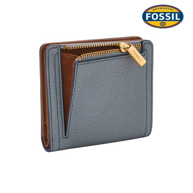 【FOSSIL】Logan 真皮RFID防盜短夾-藍色 SL7829450