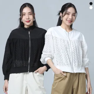 【MON’S】圓領棉繡花造型外套(2色任選)