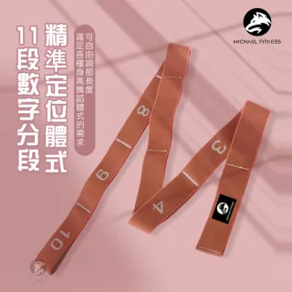 【麥克健身】11段體式引導數字分段彈力帶 多功能彈力繩(拉力帶 彈力繩 阻力帶 阻力繩 健身 瑜珈 翹臀)