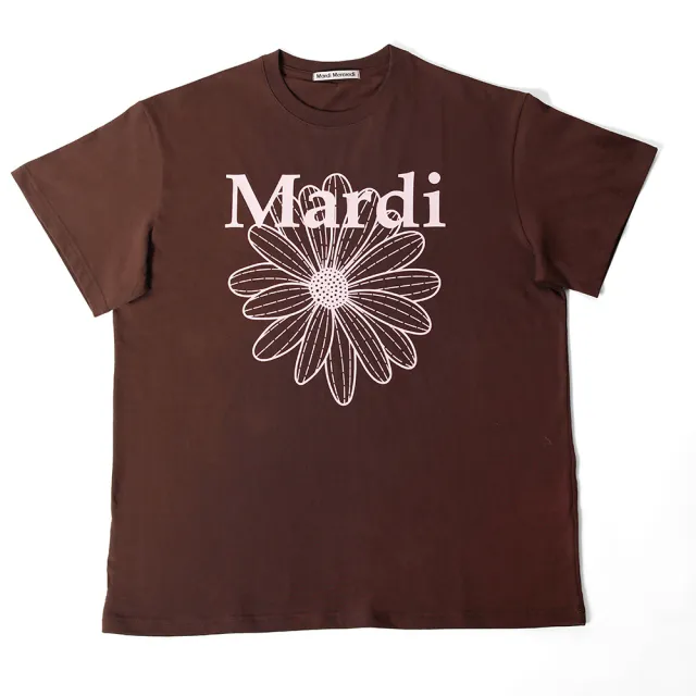 【MARDI MERCREDI】印花短TEE 棕色 經典小雛菊 粉花 寬鬆 UNISEX TSHIRT FLOWERMARDI