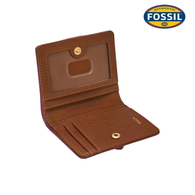 【FOSSIL】Emery 真皮金扣多功能皮夾 (兩色可選)