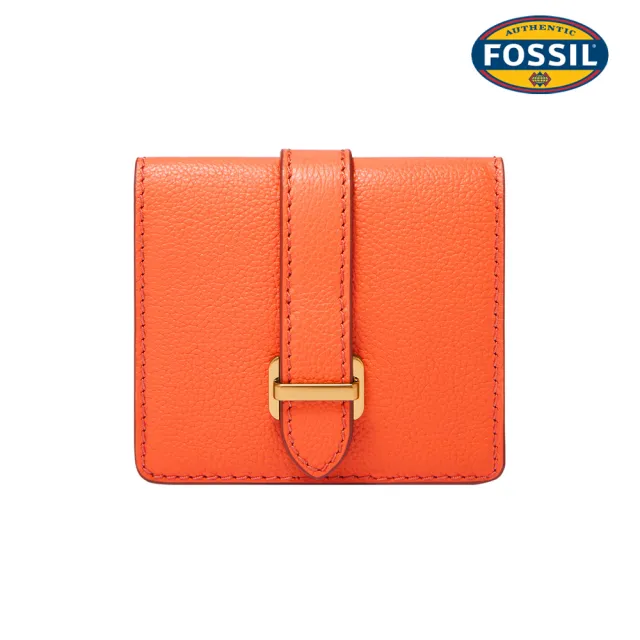 【FOSSIL】Emery 真皮金扣多功能皮夾 (兩色可選)