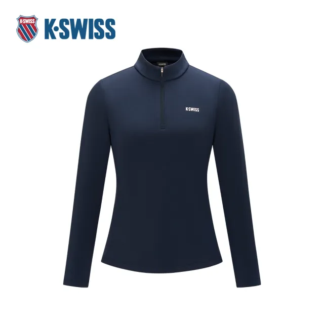 【K-SWISS】長袖T恤 W BRUSHED LS T-SHIRT 莫代爾 女款 藍色 1912148-014