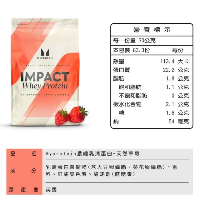 【MYPROTEIN】濃縮乳清蛋白2.5KG(多口味可選)