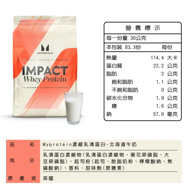 【MYPROTEIN】濃縮乳清蛋白2.5KG(多口味可選)