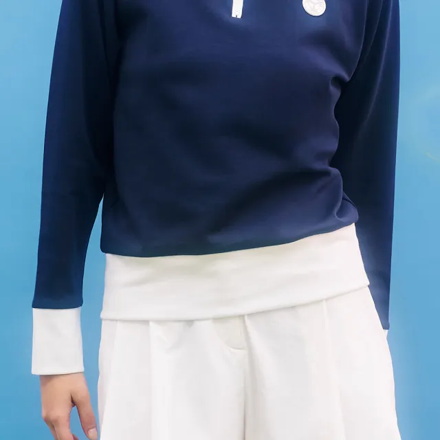 【YUANDONGLI 元動力】撞色拼接連帽拉鍊開襟上衣(兩色;S-L;4244291606)