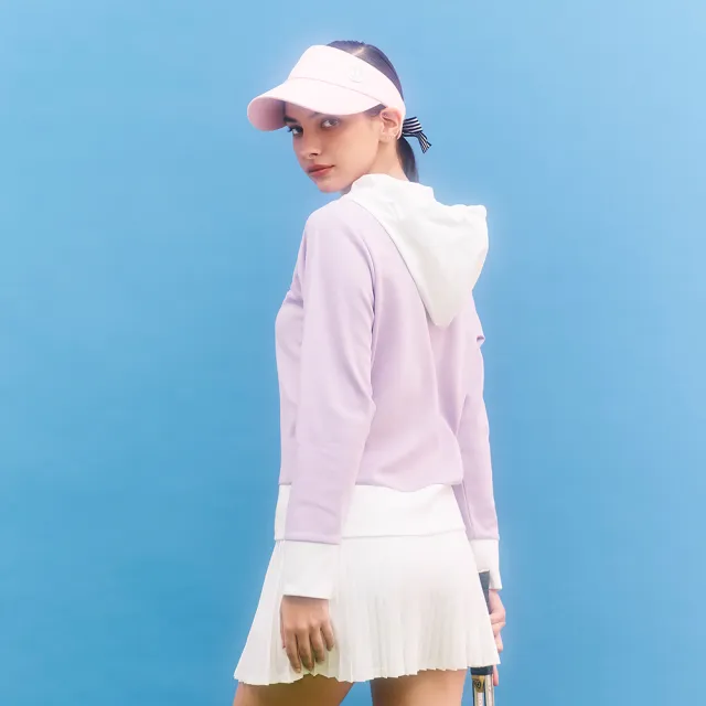 【YUANDONGLI 元動力】撞色拼接連帽拉鍊開襟上衣(兩色;S-L;4244291606)