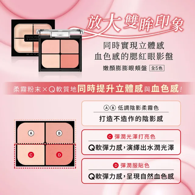 【KATE 凱婷】新品上市-嫩顏膨膨眼頰盤(眼影/腮紅頰彩)