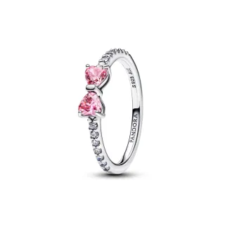 【Pandora 官方直營】璀璨粉色蝴蝶結戒指