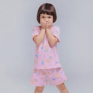 【ONEDER 旺達】冰雪奇緣艾莎 純棉短袖套裝 短袖睡衣 短袖家居套裝(兒童睡衣/100%棉質/正版授權)