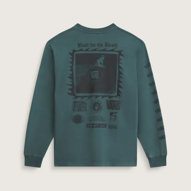 【VANS】官方旗艦 I Need My 藍綠色長袖T恤