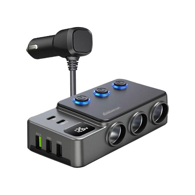 【ANBORTEH 安伯特】電壓監控PD+QC3.0 8孔車充-快(國家認證 一年保固) 12-24皆可使用