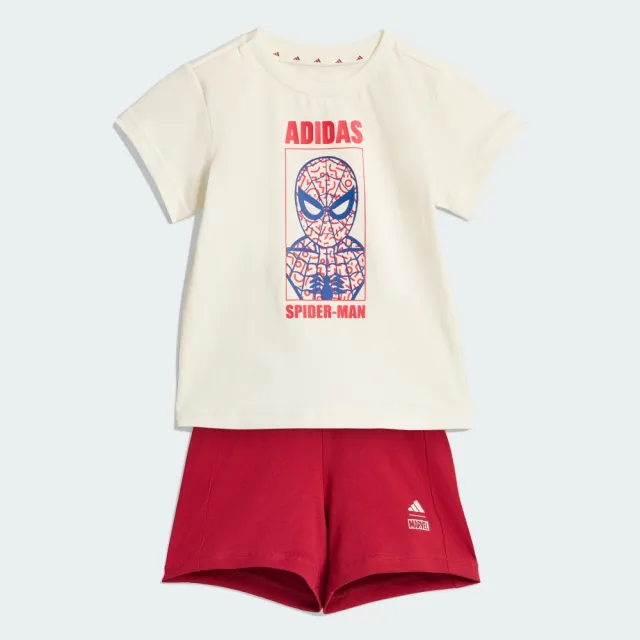 【adidas 愛迪達】蜘蛛人 運動套裝 短袖/短褲 嬰幼童裝 JZ3550