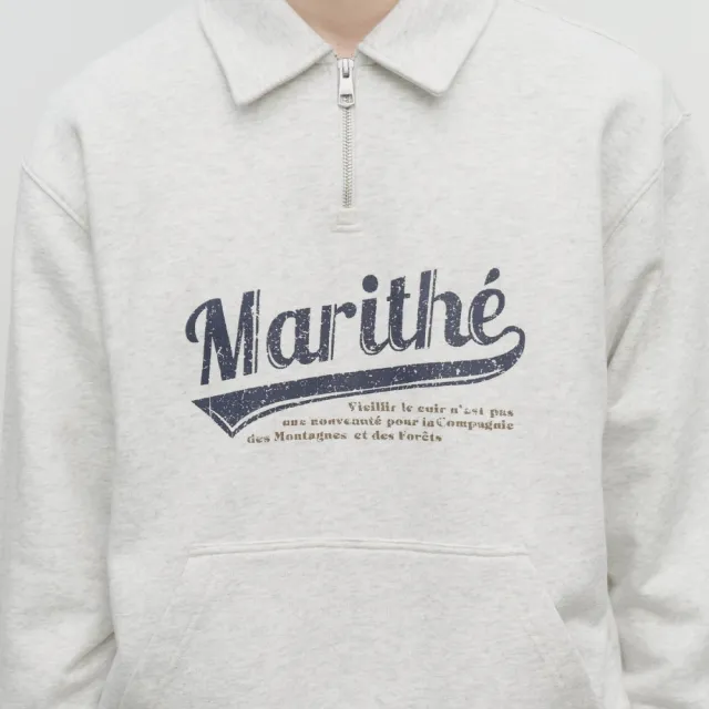 【MARITHE FRANCOIS GIRBAUD】官方旗艦 復古風棒球LOGO半拉鍊上衣 中性款 MFG(多款任選)