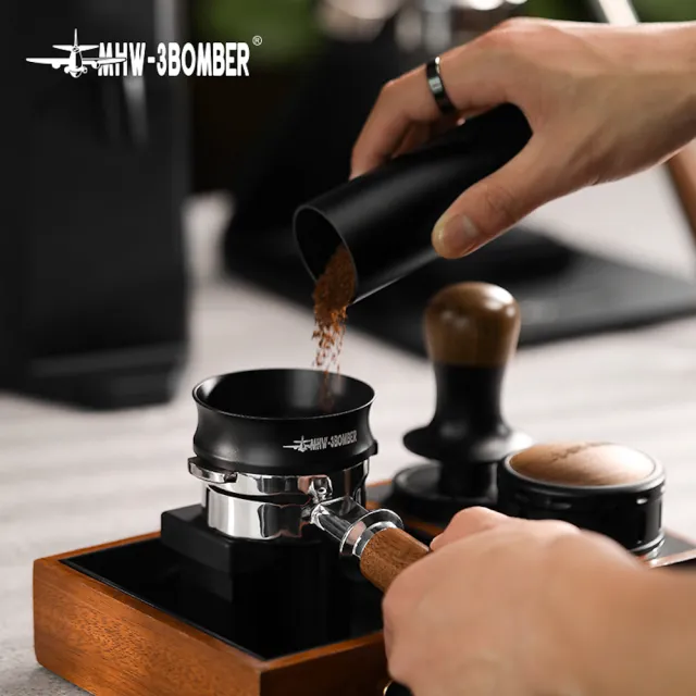 【MHW-3BOMBER】磁吸接粉環-黑色(咖啡接粉環 51/53/54/58mm 磁吸接粉器 防飛粉 布粉環)