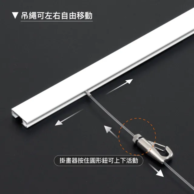 【菠蘿選畫所】牆壁1.5m畫軌套組 配1.8m不鏽鋼吊線（鋁合金）吊圖軌道/ 畫展畫廊掛畫規劃/ 隱形式外裝皆可)