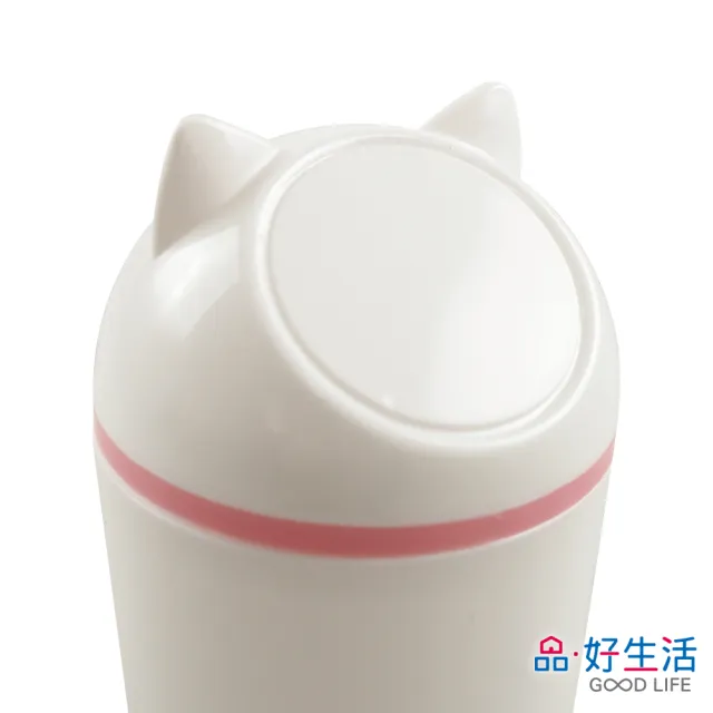 【GOOD LIFE 品好生活】桌上型貓咪掀蓋垃圾桶（400ml）