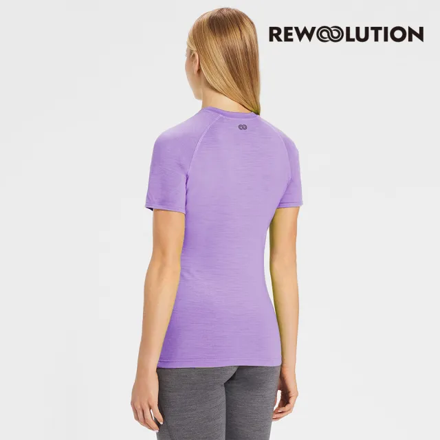 【Rewoolution】女ALI 190g短袖T恤[木槿紫]羊毛衣 T恤 登山必備 吸濕排汗(REEB2WC502)