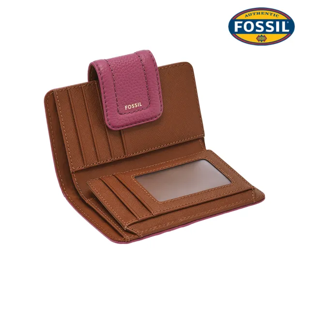 【FOSSIL】Madison 真皮扣式短夾 (兩色可選)