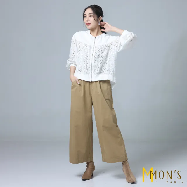 【MON’S】圓領棉繡花造型外套(直)