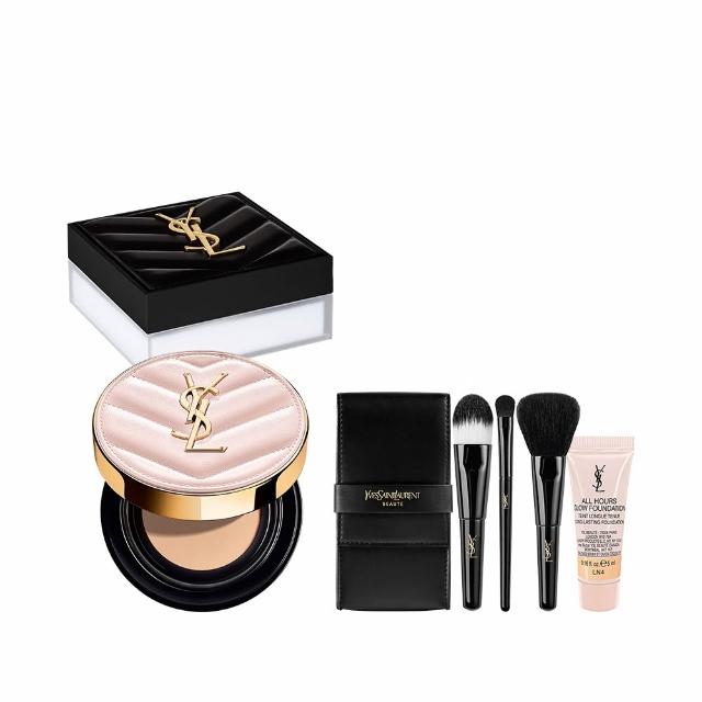 【YSL】官方直營 恆久完美柔霧超模底妝組(恆久完美持久柔霧蜜粉+超模光感精華水氣墊)