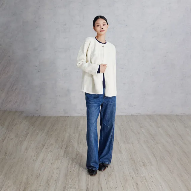 【giordano ladies】25FW 織帶飾邊圓領外套(02375538)
