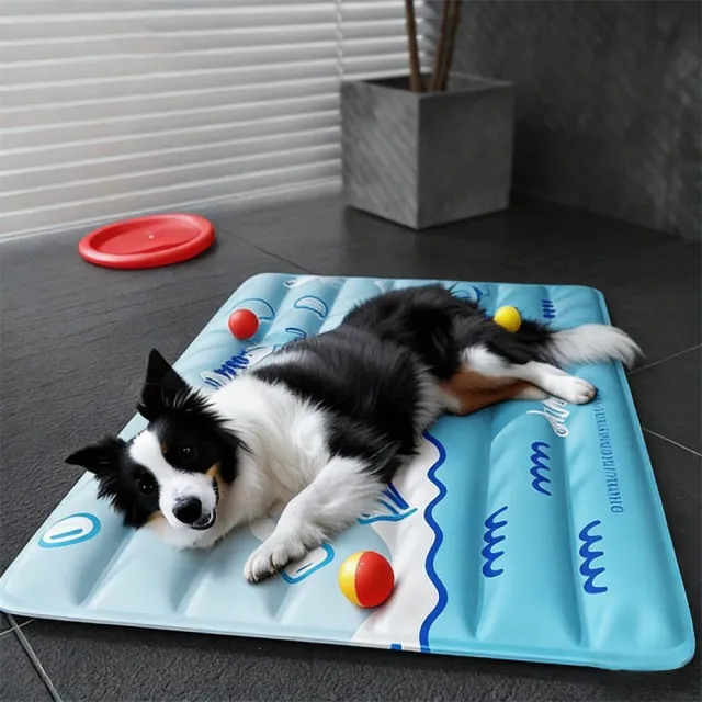 Petfun 夏季Q版寵物方型降溫冰墊 超柔感舒適凝膠寵物墊 貓狗窩冰涼降溫墊 M碼 (涼感床 狗墊 貓床)
