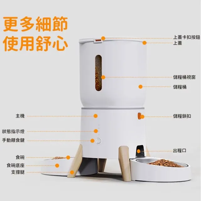 Familiars魔寵 自動餵食器 寵物飼料機 遠端餵食器 貓咪餵食機（單雙碗切換/組裝易清洗/三重鎖鮮）