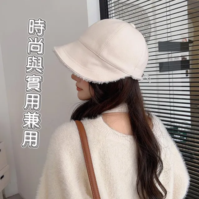 【QIDINA】時尚羊羔絨保暖雙面可戴鴨舌帽-U(保暖帽 冬天帽子女 登山帽 遮陽帽 防曬帽 棒球帽)