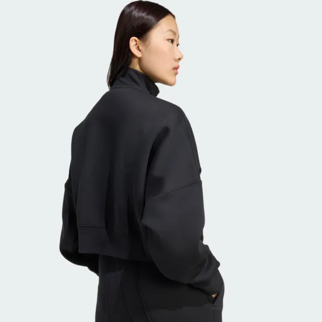 【adidas 愛迪達】3 Stripes Zipup 女 立領外套 運動外套 休閒穿搭 黑 亞版(JX2705)
