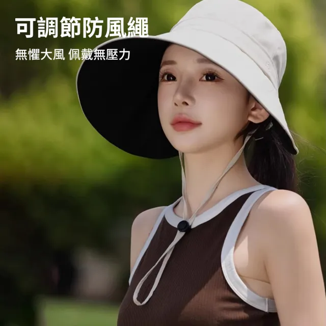 【Sumfun】加寬帽簷黑膠遮陽帽 UPF50+ 防風防曬機能帽 黑膠防曬帽 鴨舌帽 沙灘帽 戶外登山太陽帽