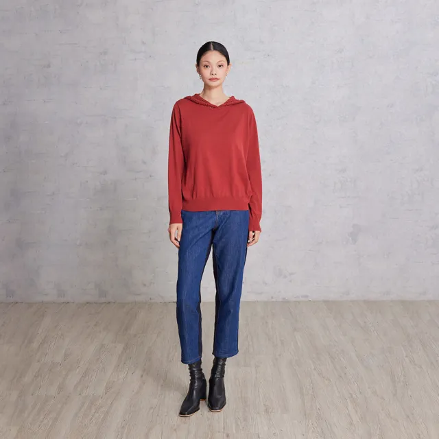 【giordano ladies】25FW 鏤空織花連帽上衣(02355560)