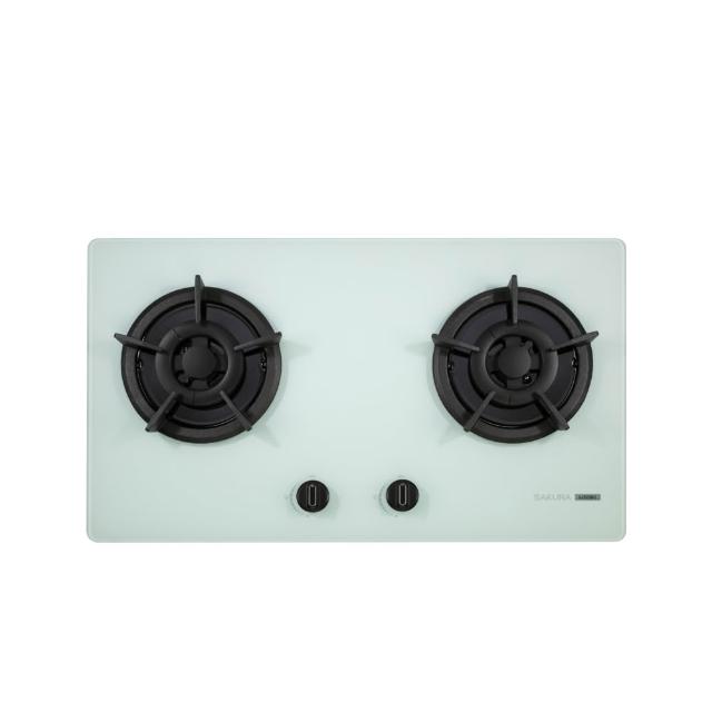 【SAKURA 櫻花】二口小面板易清玻璃檯面爐白色 G-2522BGW LPG/NG1 含基本安裝
