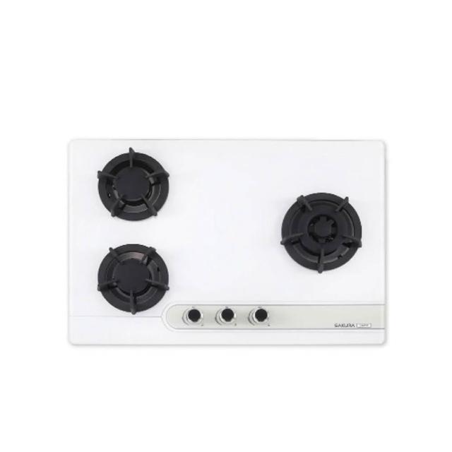 【SAKURA 櫻花】三口大面板易清檯玻璃面爐白色 G-2633GW LPG/NG1 含基本安裝