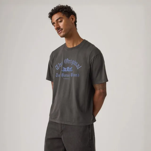 【LEVIS】Two Horse 雙馬印花短袖Tee /寬鬆版型 男生上衣 熱賣單品 004H0-0017