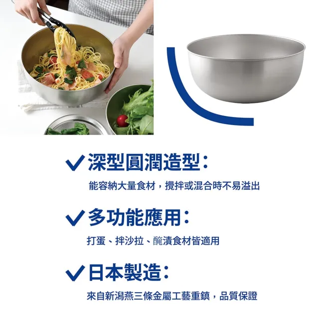 【Arnest】逸品物創 不鏽鋼調理碗+不鏽鋼瀝水濾網24cm(日本製造)
