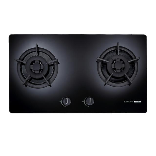  SAKURA櫻花牌 G-2522 雙口瓦斯爐，採用耐熱強化玻璃爐臺與鑄鐵爐頭，傳統外擴火焰設計，電子連續點火方便使用。機體尺寸寬730 x 深420 x 高120 mm，挖孔尺寸670 x 350 mm R85，能源效率第二級，瓦斯消耗量8~9kW。適用天然瓦斯(NG1)或液化瓦斯(LPG)，BSMI許可R51085，保固1年，標準安裝，安全耐用首選。 