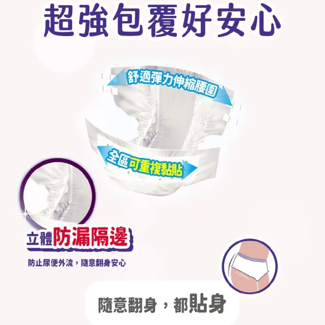 【安安成人】全能加值型S號 成人紙尿褲(18片x6包/箱 黏貼型)