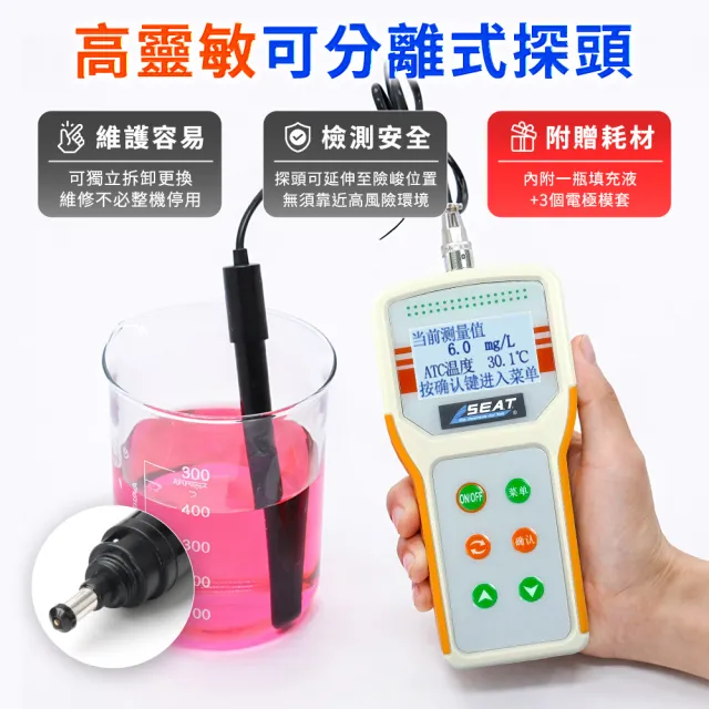 溶解氧分析儀 溶氧量 溶氧值 溶解氧值 溶解氧測定儀 水質測試儀 便攜式溶氧儀(130-WTM30)