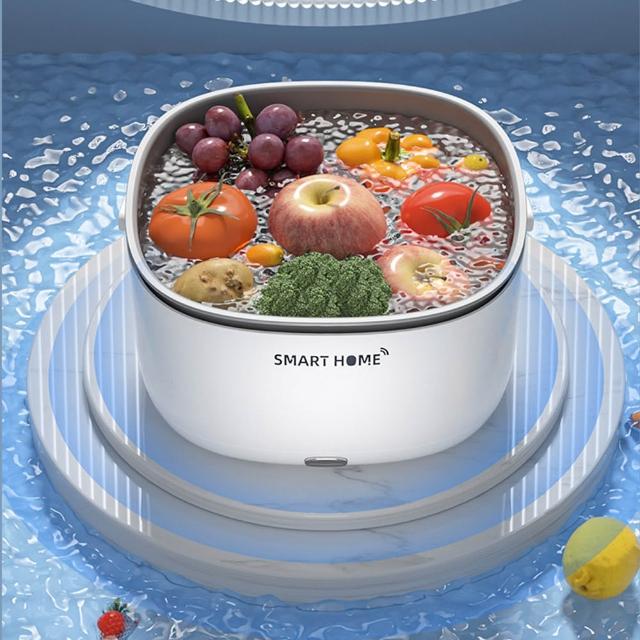 【Mass】大容量超聲波洗菜籃 果蔬清洗神器 高效去污(殺菌抑菌/節水環保/廚房必備/健康洗淨/蔬果清洗)