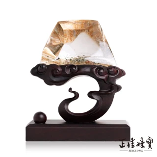 【正佳珠寶】彩幽靈 蒐藏級玻璃體 聚寶盆自然型 504.4g 彩幽靈水晶擺件｜特製木座