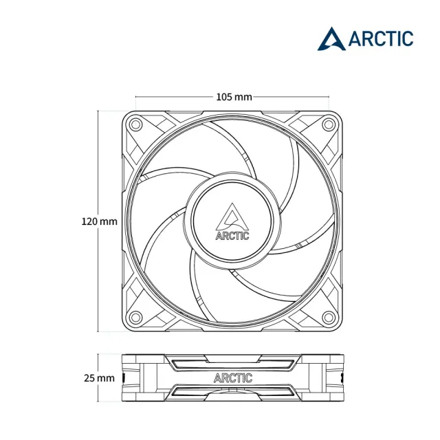 【Arctic】P12 Pro PST A-RGB 12公分高風壓共享風扇 黑色(電腦風扇 散熱風扇 機殼風扇)