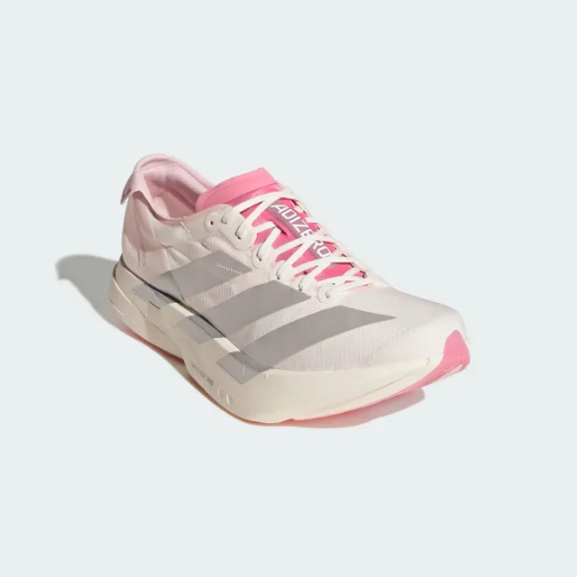 【adidas 愛迪達】ADIZERO ADIOS PRO 4 跑鞋(JQ4445 男鞋 跑鞋 輕量 慢跑鞋 櫻花主題配色)