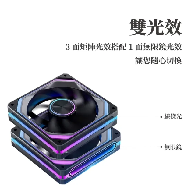 【JONSBO 喬思伯】XA120 ARGB Gen1 一體式全幅雙光效風扇 黑/白(3年換新/全幅式)