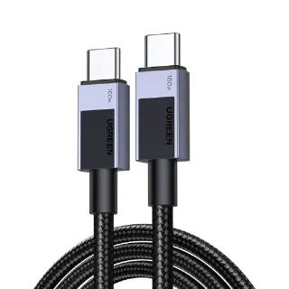 【綠聯】USB Type-C to Type-C 安全快充傳輸線 100W 金屬編織 深空灰 Pro版 3公尺