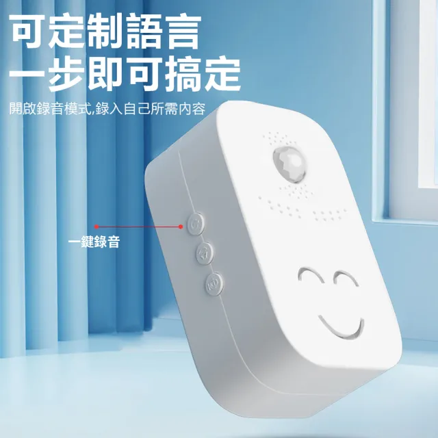 【Nil】人體感應語音播報器 充電/電池兩用門鈴 12種語音+可錄音 商鋪看店大音量提醒器 迎賓器 警報器