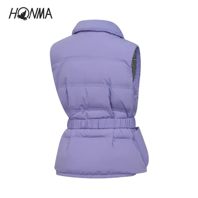 【HONMA 本間高爾夫】女款翻領羽絨背心 秋冬款 日本高爾夫專業品牌(S-L白色、紫色、黑色任選HWJD321R611)