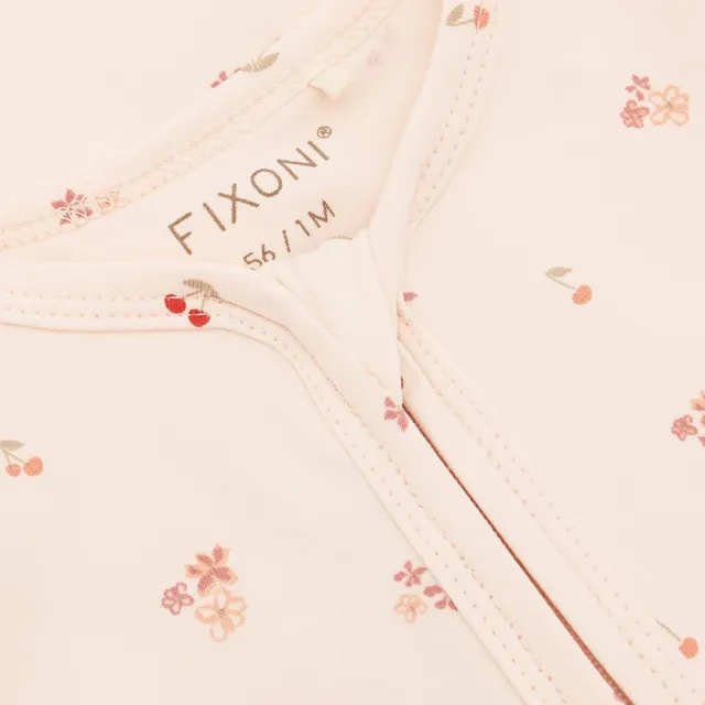 【Brands4Kids】櫻桃花粉色長袖斜襟連身兔裝_FIXONI系列(3種尺寸可選)