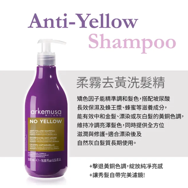 【arkemusa】柔霧去黃洗髮精500ml(專櫃公司貨)